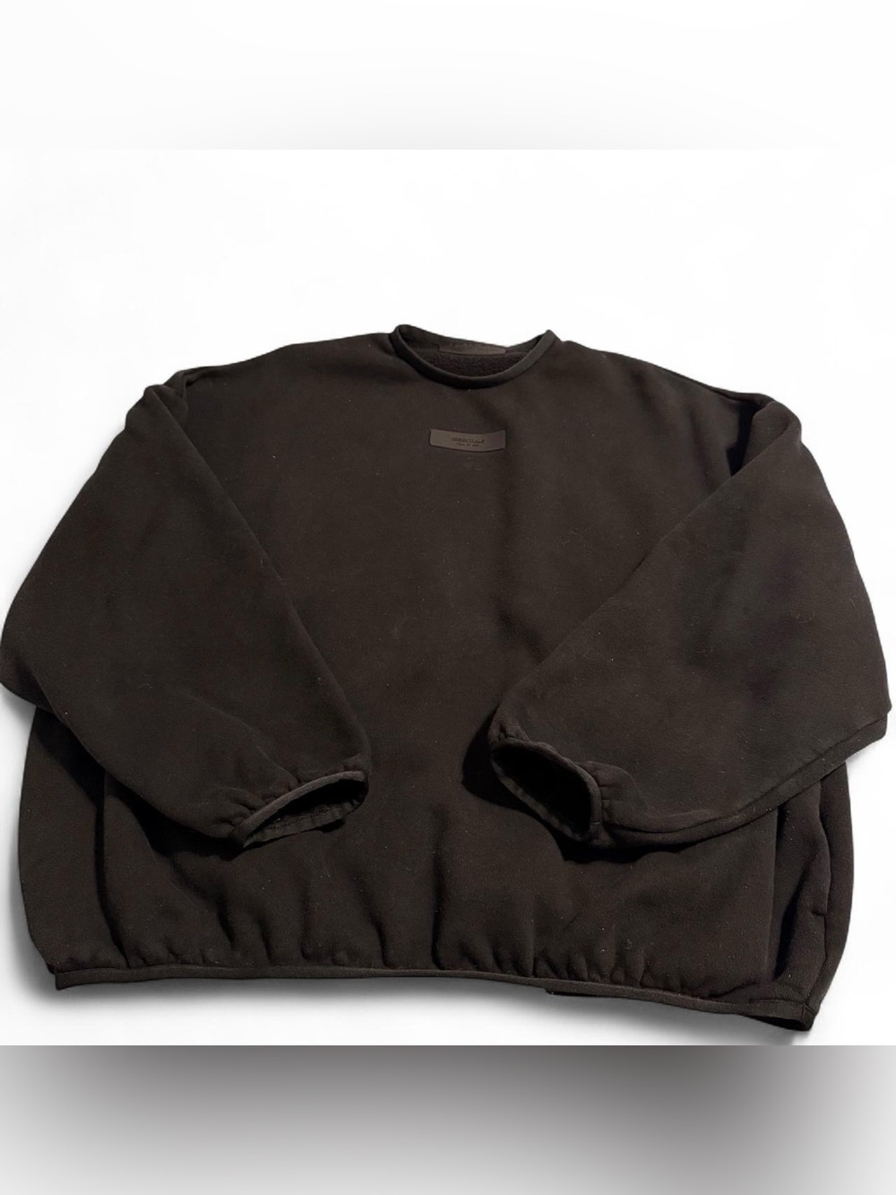 Fear of God Black Crewneck Sweatshirt with Subtle Logo Patch